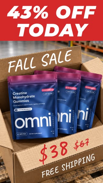 OMNI Longevity ad: Real Creatine - 43% OFF TODAY 👉