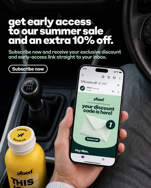 yfood ad: Sign up for 10% off 🔔