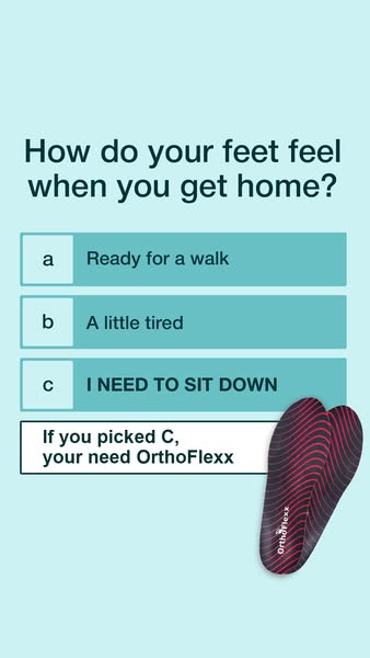 OrthoFlexx ad: Insoles For Alignment And Stability