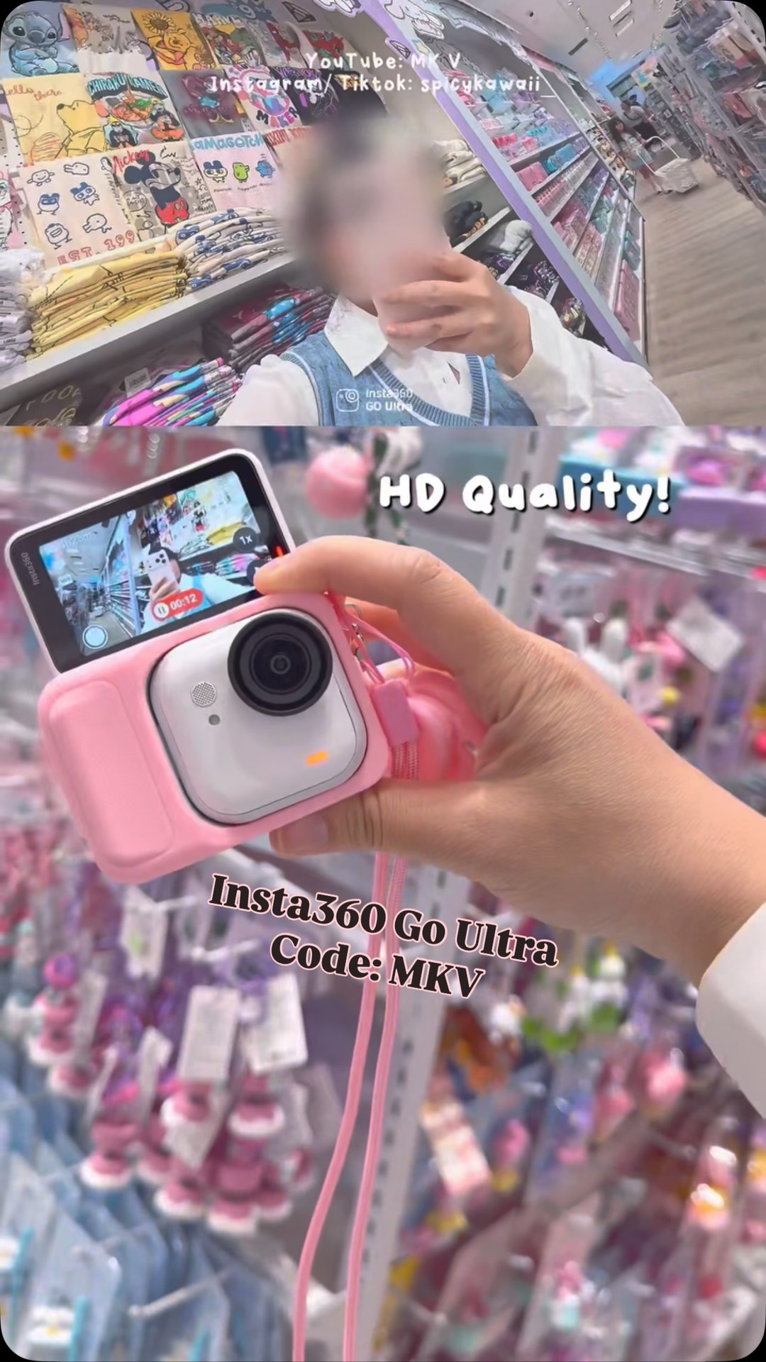 Insta360 ad: My to go camera! Insta 360 Go Ultra🌷✨ Amazing quality! (Use code: MKV) Link in Highlight/Bio. 🌷Spec: ✨A 53g palm-sized, magnetic action ca