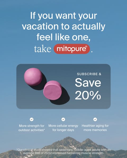Timeline Longevity ad: Improve Cellular Health With Mitopure®
