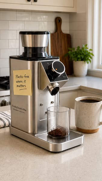 Simply Good Coffee ad: Plastic-Free grinding!