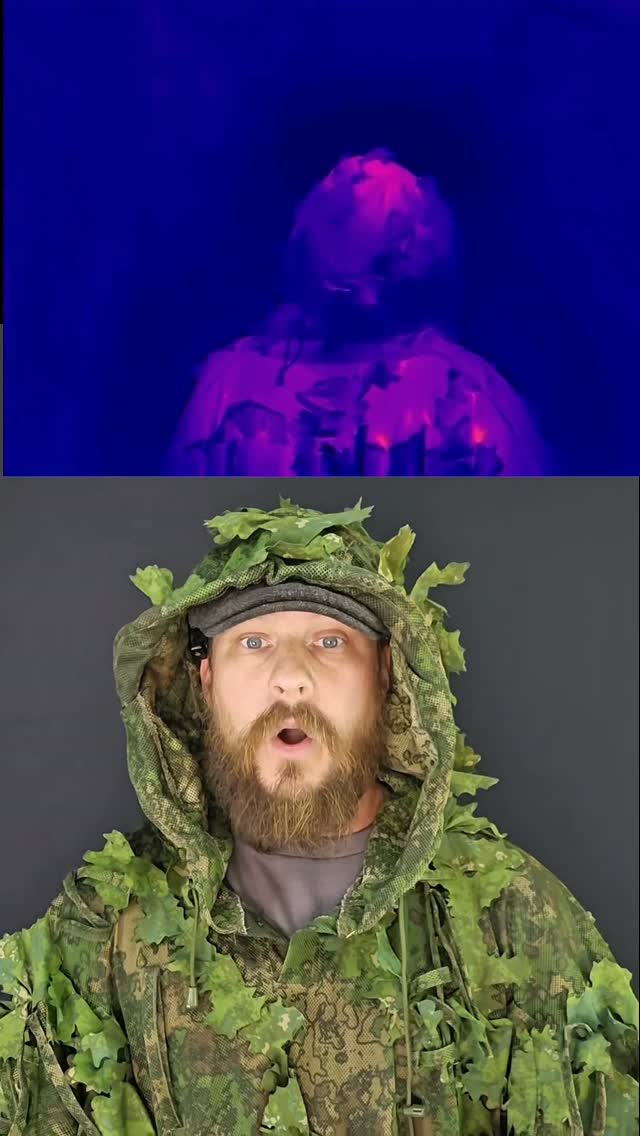 Thermal Master ad: GHILLIE VS THERMAL #ghilliesuit #camouflage #concealment #thermalcamera #thermal
