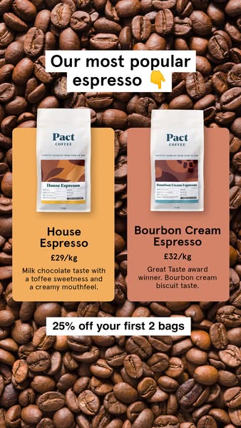 Pact Coffee ad: Freshly roasted to order ☕
