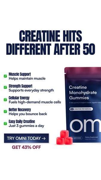 OMNI Longevity ad: Real Creatine - 43% OFF TODAY 👉