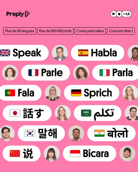 Preply ad: Progressez jour après jour.