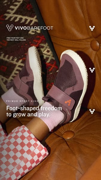 Vivobarefoot ad: Foot-shaped freedom to grow and play