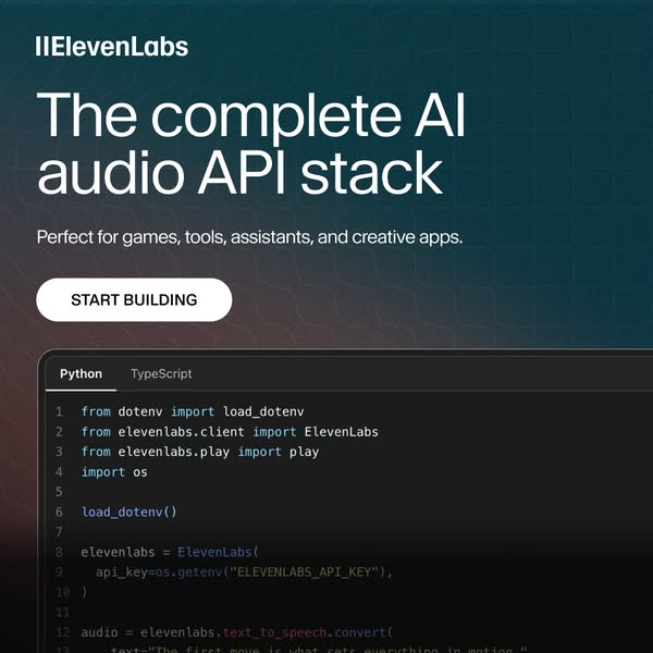 ElevenLabs ad: Build with a Full Audio Stack
