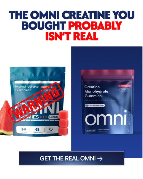 OMNI Longevity ad: Creatine Made Delicious 🍉 🍑