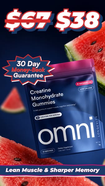 OMNI Longevity ad: Real Creatine - 43% OFF TODAY 👉