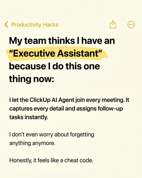 ClickUp ad: Every app, AI agent, and human in one place.