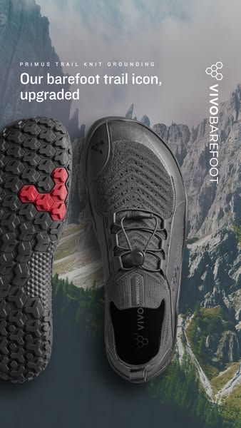 Vivobarefoot ad: Our barefoot trail icons, upgraded