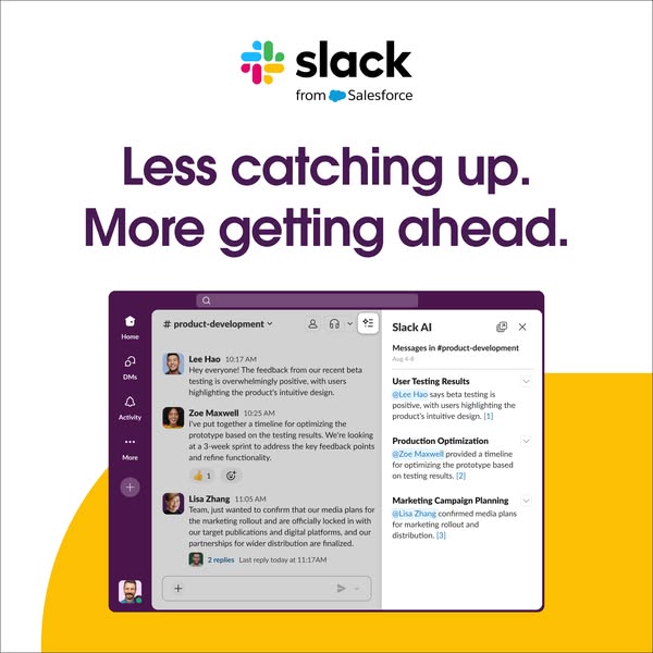 Slack ad: Catch up quicker with AI.