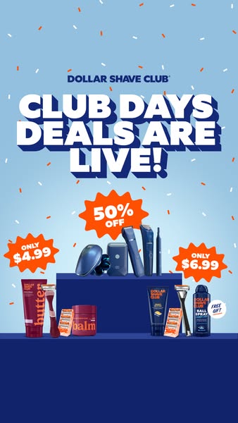 Dollar Shave Club ad: Take 50% Off All Electrics