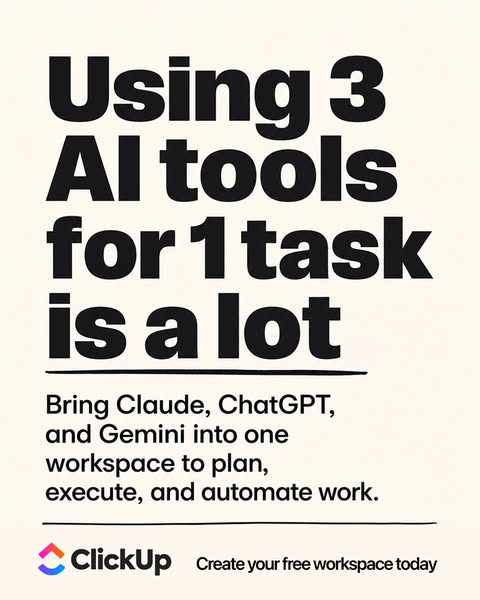 ClickUp ad: More AI Tools. Better Work?
