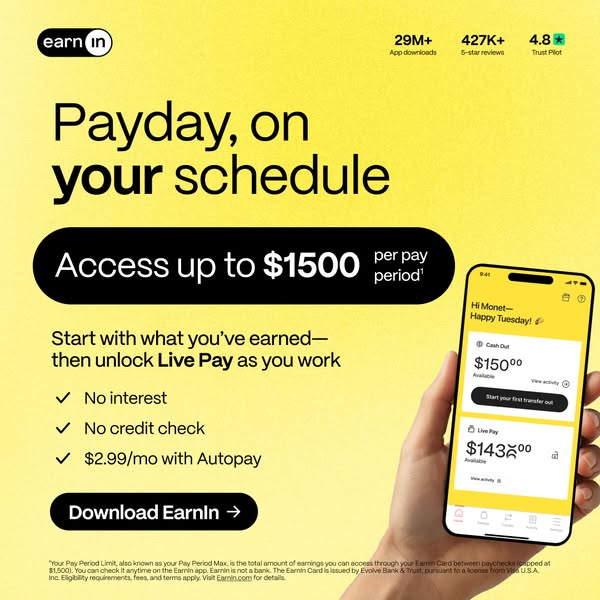EarnIn ad: Payday Shouldn't Be a Wait