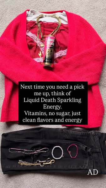 Liquid Death ad: AD Next time you need a pick me up, think of Liquid Death Sparkling Energy. Vitamins, no sugar, just clean flavors and energy