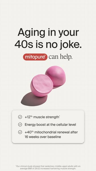 Timeline Longevity ad: Improve Your Longevity With Mitopure®