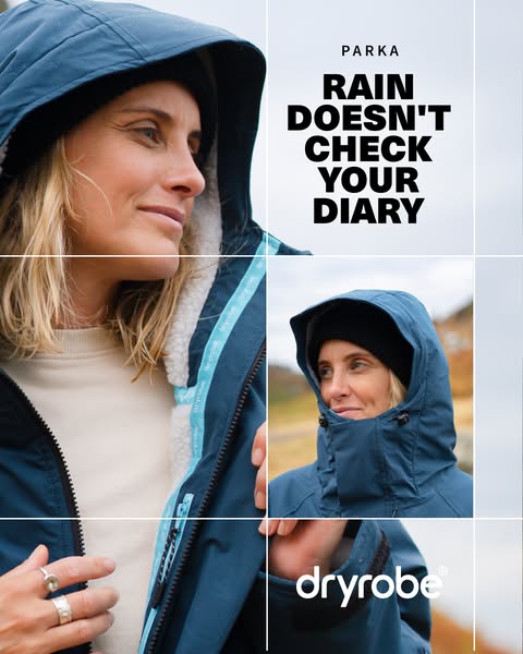 dryrobe ad: Dryrobe® weather protection. In a Parka.