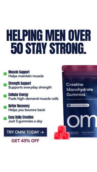OMNI Longevity ad: Real Creatine - 43% OFF TODAY 👉
