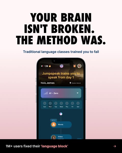Jumpspeak ad: Learn a New Language By Actually Speaking It