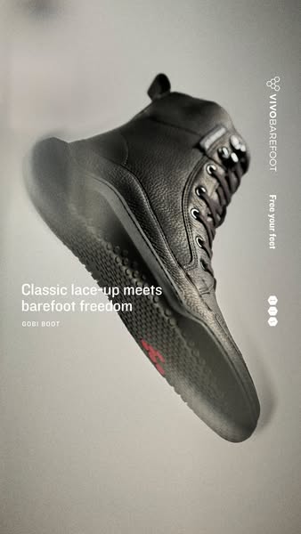 Vivobarefoot ad: Classic boots, barefoot freedom