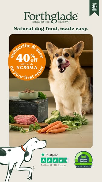 Forthglade Natural Pet Food ad: 40% off your first order!