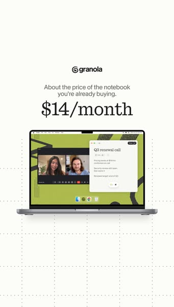 Granola ad: The AI notepad for meetings