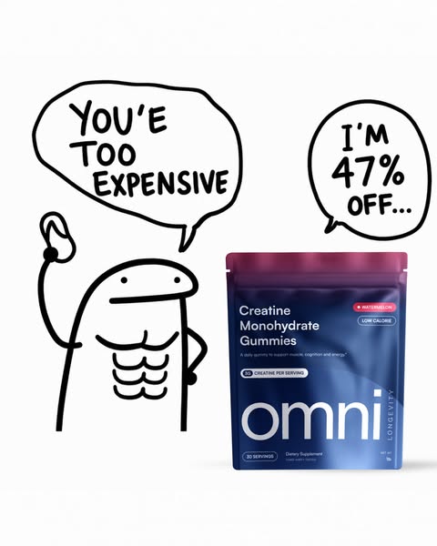 OMNI Longevity ad: Real Creatine - 47% OFF TODAY 👉