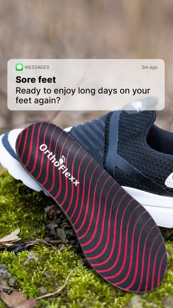 OrthoFlexx ad: Insoles For Alignment And Stability