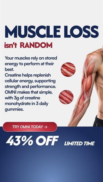 OMNI Longevity ad: Real Creatine - 43% OFF TODAY 👉
