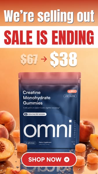 OMNI Longevity ad: Real Creatine - 43% OFF TODAY 👉