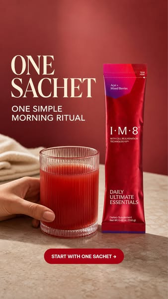 IM8 ad: 16 Supplements. 1 Sachet. 0 Guesswork.