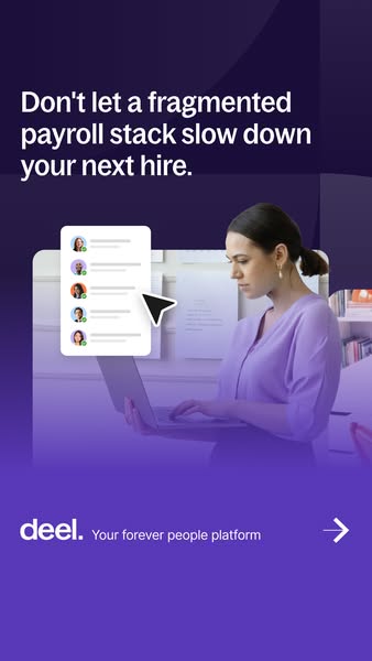 Deel ad: Scale-ready payroll from day one.
