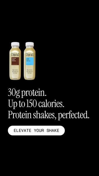 David Protein ad: A chocolate milkshake worth savoring. Velvety and satisfying down to the last sip.