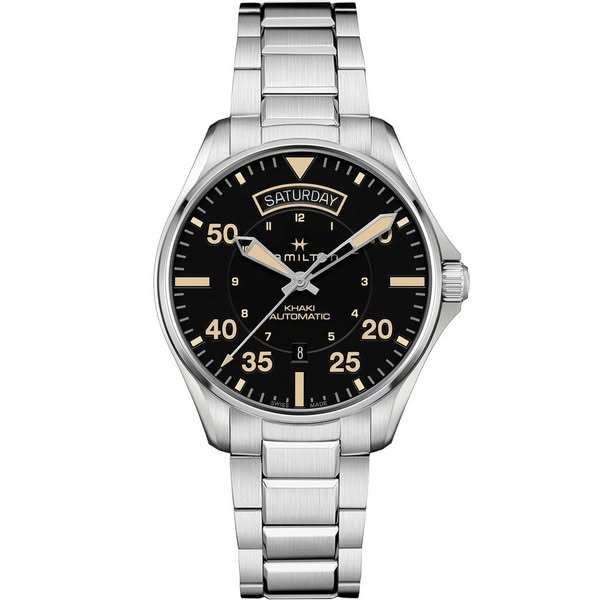 Hamilton ad: Khaki Aviation Day Date Auto