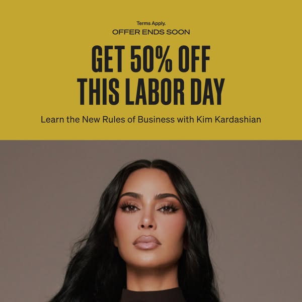 MasterClass ad: LABOR DAY SALE