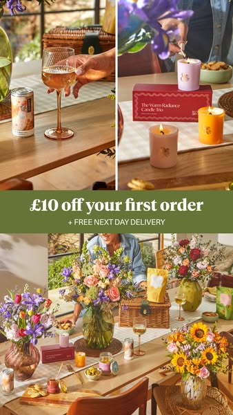 Bloom & Wild ad: £10 off your first order