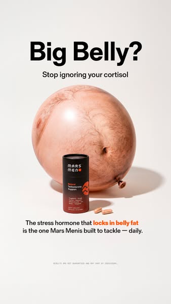 Mars Men ad: Crush Cortisol. Lose The Gut.