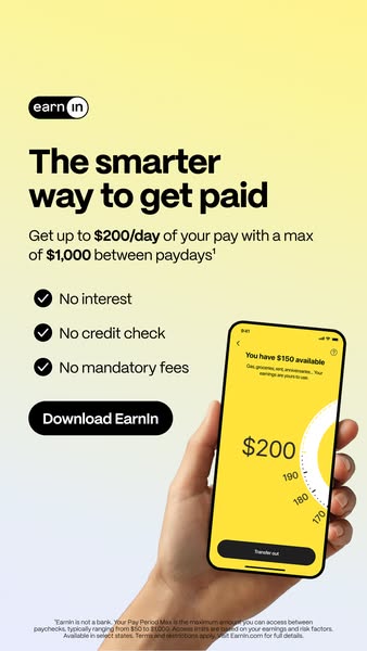 EarnIn ad: EarnIn: Get Up To $200 Per Day