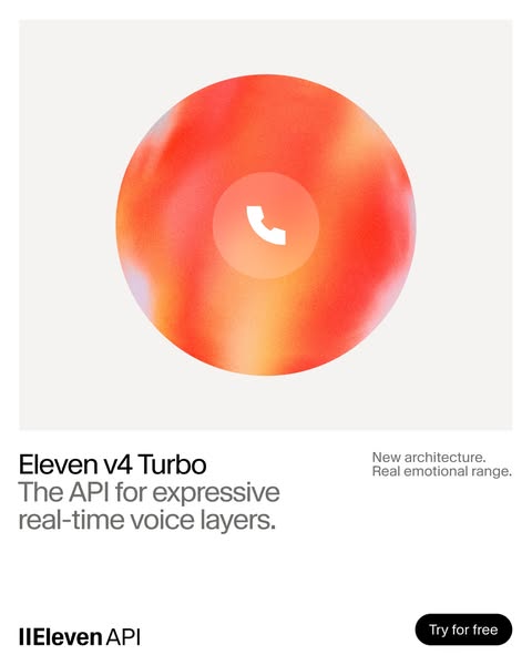 ElevenLabs ad: Introducing Eleven v4
