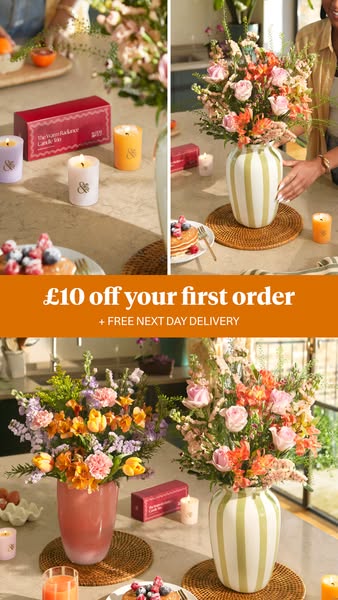 Bloom & Wild ad: £10 off your first order