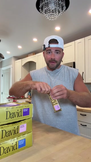 David Protein ad: 28g Protein. 150 Calories. 0g Sugar.