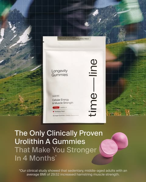 Timeline Longevity ad: Stronger Muscles With Mitopure®