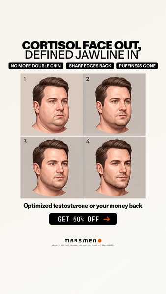 Mars Men ad: Crush Cortisol. Sharpen Your Jaw.
