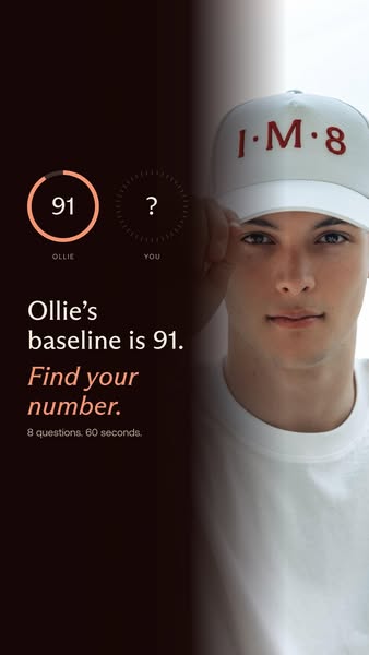 IM8 ad: Ollie's Baseline Is 91. Find Your Number.