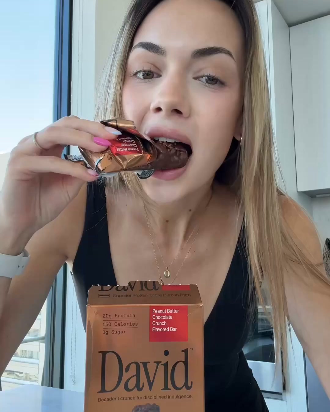 David Protein ad: 20g Protein. 150 Calories. 0g Sugar