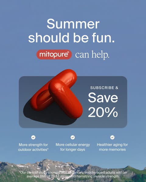 Timeline Longevity ad: Improve Your Longevity With Mitopure®
