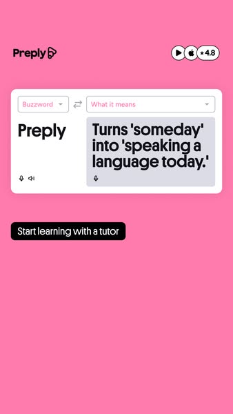 Preply ad: Expert tutors, real results