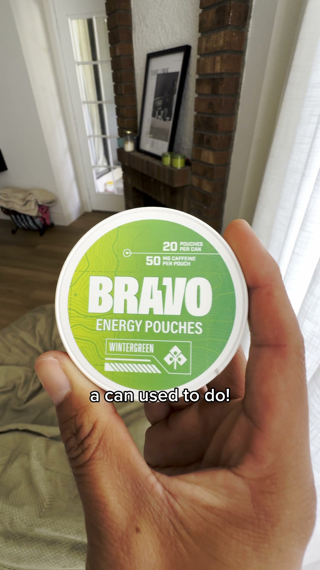 BRAVO Energy Pouches ad: No tobacco. No nicotine. Sugar-free.